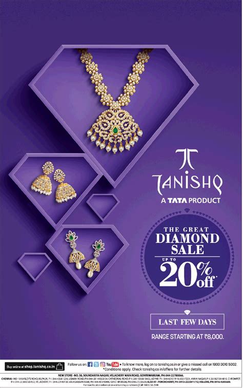 Tanishq A Tata Product The Great Diamond Sale Upto 20% Off Ad - Advert ...