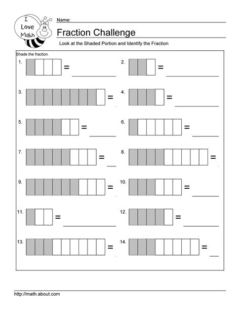 Fraction worksheets: Printable Practice Sheets for Learning Fractions