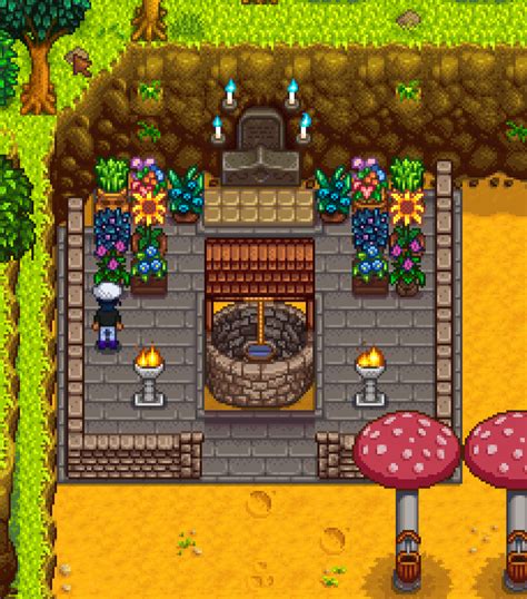 Made a small courtyard in front of Grandpa's shrine : r/StardewValley