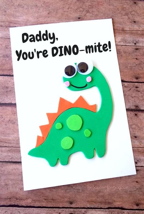 "Dino-Mite" Dinosaur Father's Day Card - The Soccer Mom Blog