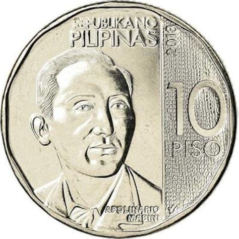 Philippines 10 Piso New Apolinario Mabini Coin KM303 2017 2019 - Etsy | Coins, Philippines ...