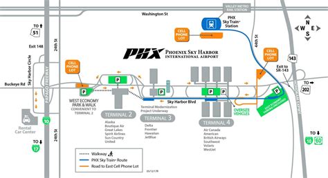 Phoenix airport terminal map - Phoenix international airport map ...