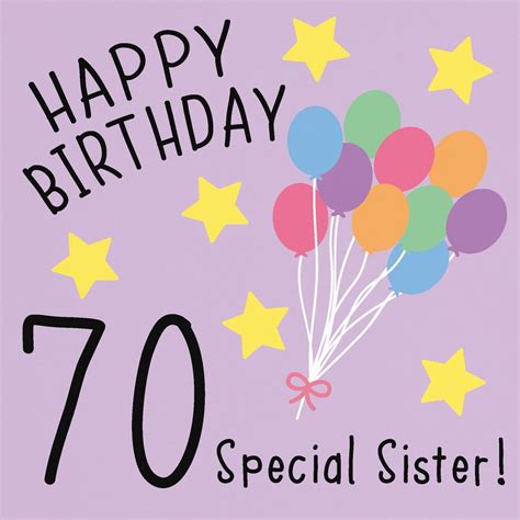 Sister 70th Birthday Card Happy Birthday 70 Special | Etsy