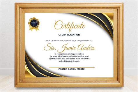 Buy Editable Church Certificate of Appreciation Award, Religious Honor Certificate Template With ...