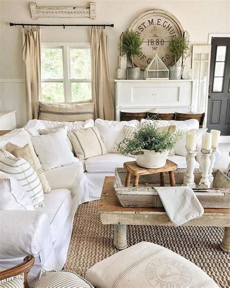 Cool 37 Fabulous Shabby Chic Farmhouse Living Room Decor Ideas. | Sala ...