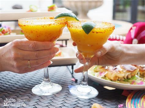 Fiesta! Passion Fruit Mango Margarita Mocktail - Julie Measures