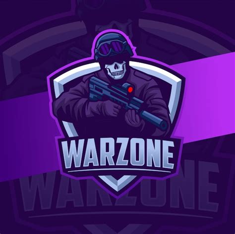 Premium Vector | Warzone military mascot with weapon esport logo design