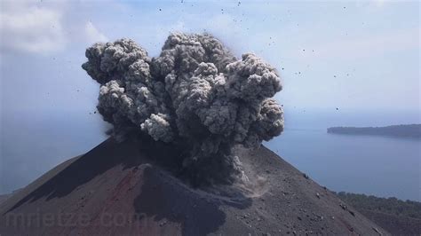 Krakatau volcano - spectacular explosions at day and night - YouTube