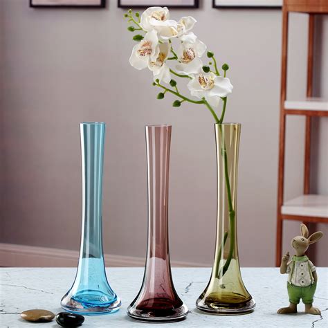 Modern Home Decor Smart Clear Tall Slim Single Flower Glass Vase, High Quality smart vase,smart vase