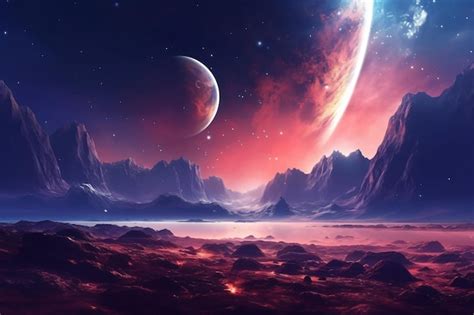 Premium AI Image | an alien planet landscape