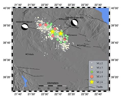 Earthquake epicenters of the aftershock sequence of the 3 March 2021 ...