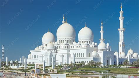 Sheikh Zayed Grand Mosque timelapse in Abu Dhabi, the capital city of ...