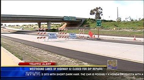 Highway 52 Closed for Repairs Between 805 and 163 | cbs8.com