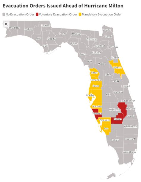 Florida Evacuation Map Update as Hurricane Milton Explodes in Strength ...