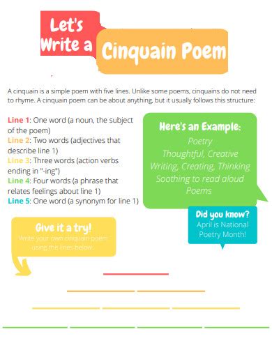 Cinquain Poem - 100+ Examples, Format, How to Write, PDF