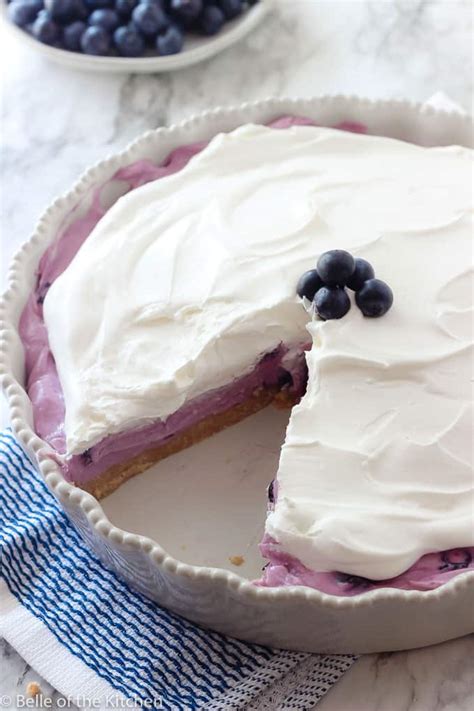 No Bake Blueberry Cream Pie - Belle of the Kitchen