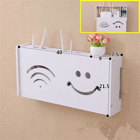 WiFi Router Shelf Wall Mount Router Book Storage Box Router Rack Mount ...