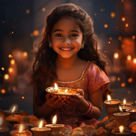 Premium AI Image | happy girl diwali 17