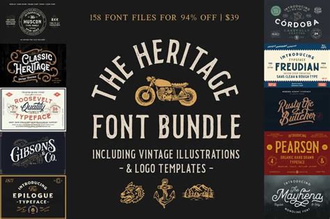 Bundles | Font bundles, Vintage fonts, Commercial use fonts