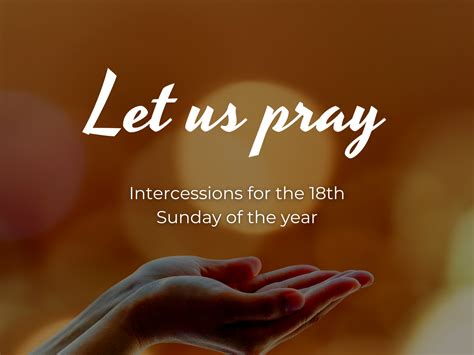 Download prayers of intercession for the 18th Sunday of the year - Columban Missionaries