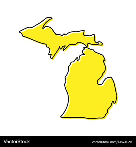 Outline Of Michigan Map - Amargo Marquita