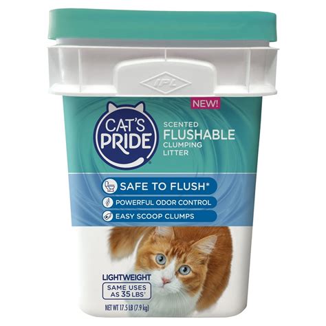 Cat's Pride Flushable Clumping Clay Cat Litter, 17.5-lb pail - Walmart ...