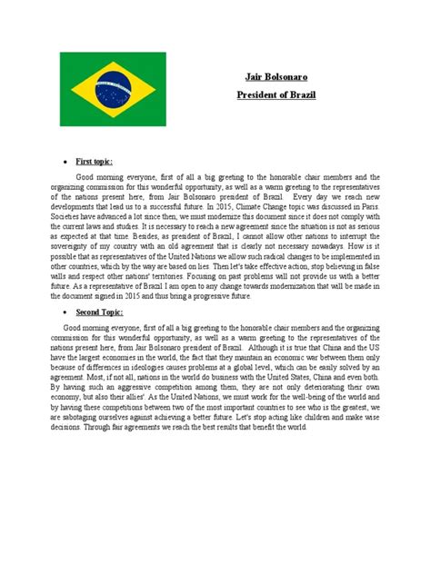 Jair Bolsonaro | PDF | United Nations | International Relations