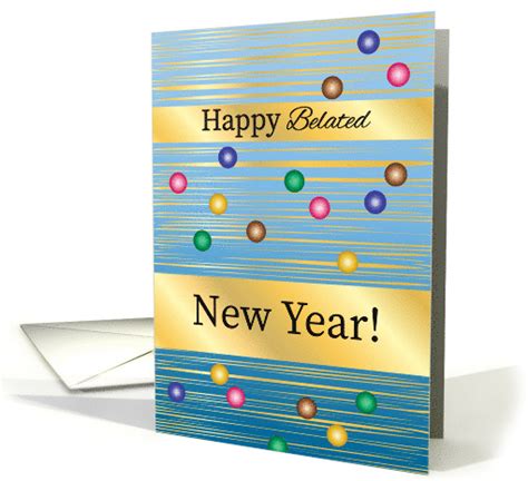 Belated New Year Greetings Colorful Abstract card (1656026)