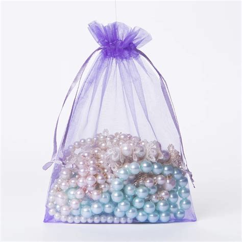 100pcs Jewelry Gift Bags 11x16 Organza Bags Pouches Purple Wedding ...