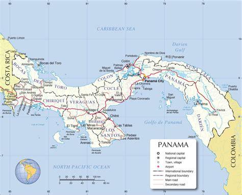 Panama Map Central America