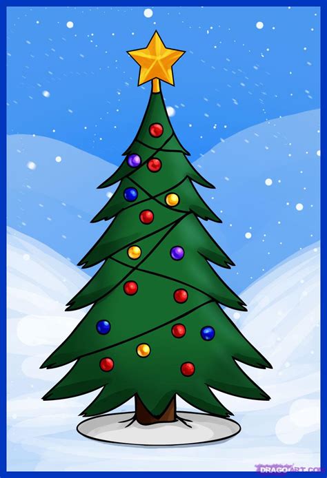 How To Draw A Christmas Tree Step By Step : How To Draw A Christmas ...