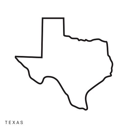 Texas States Of Usa Outline Map Vector Template Illustration Design Editable Stroke Stock ...