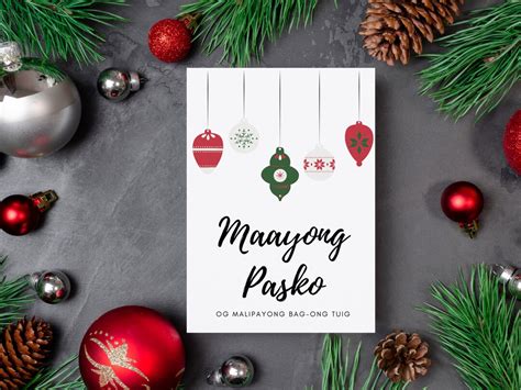 Filipino Printable Christmas Card in Bisaya Maayong Pasko Og - Etsy