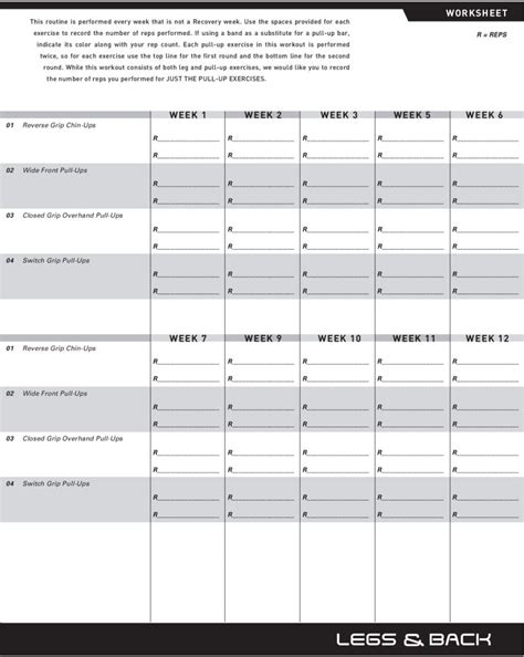 P90X Workout sheets PDF | Free and Printable - JustFit