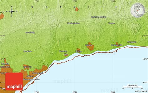 Physical Map of Whitby