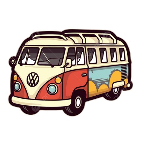 The Cartoon Vw Camper Van Vector Clipart, Cartoon Clipart, Van Clipart, Camper Clipart PNG and ...