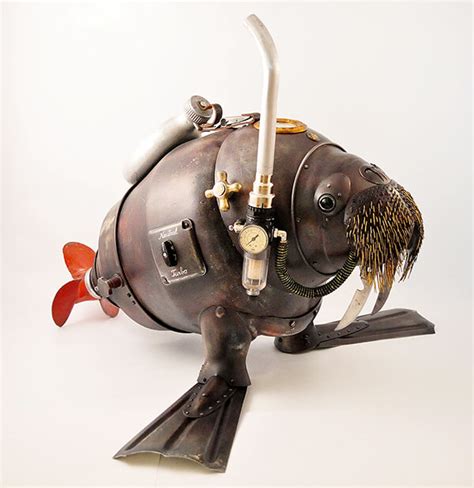 Whimsical Steampunk Animal Sculptures Created from Trash - Design Swan