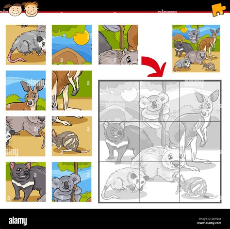 wild animals jigsaw puzzle game Stock Vector Image & Art - Alamy