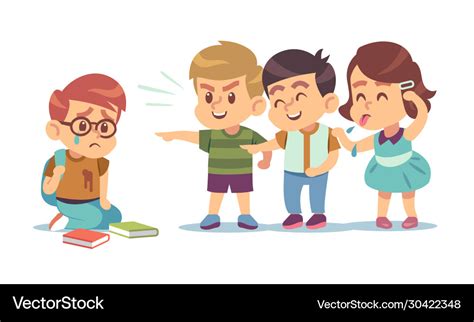 Kids bullying humiliation mocking classmates Vector Image