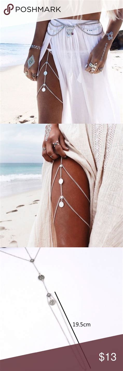 🔮NEW Bohemian Silver Leg Chain w/ Coins🔮 | Leg chain, Clothes design, Fashion