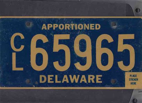 DELAWARE license plate CL 83695 *APPORTIONED