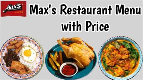 Max's Restaurant Menu with Price List 2024 Philippines (UPDATED)