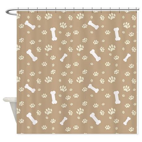 Dog Bone Paw Print Pet Lover Shower Curtain by MainstreetHomewares