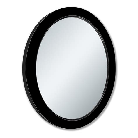 Shop allen + roth Black Beveled Oval Wall Mirror at Lowes.com