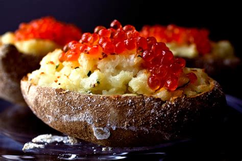 Salmon-Roe-Topped Baked Potatoes With Crème Fraîche Recipe - NYT Cooking