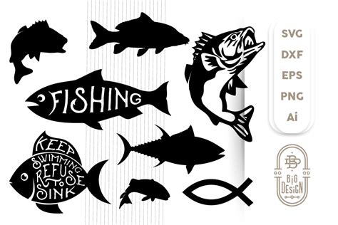 SVG Fish Bundle, Fish SVG Cut Files, Fish silhouette,