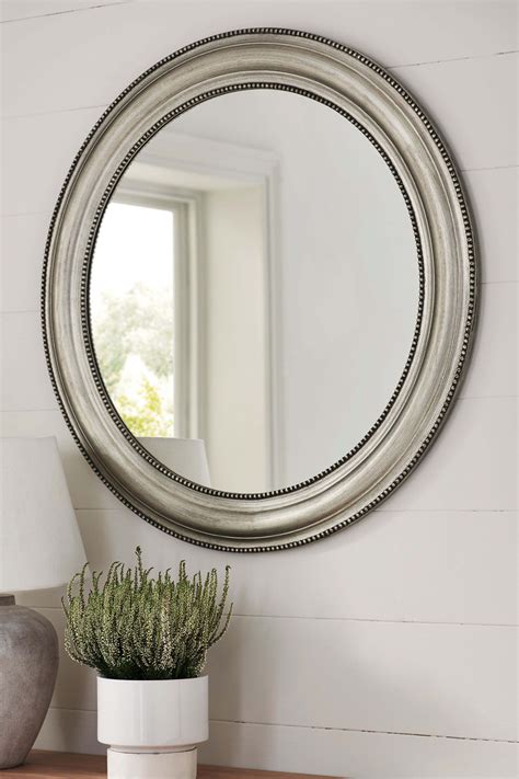 Round Beaded Mirror by Gallery - Pewter Lounge Mirrors, Living Room Mirrors, Wall Decor Living ...