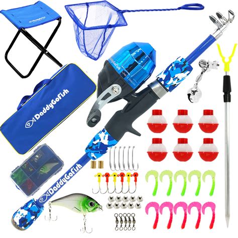 Buy DaddyGoFish Kids Fishing Pole – Telescopic Rod & Reel Combo with Collapsible Chair, Rod ...