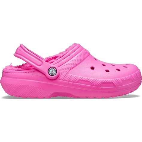 Crocs Classic Lined Clog Electric Pink, the Classic Clog but with a warm fuzzy lining - Women ...