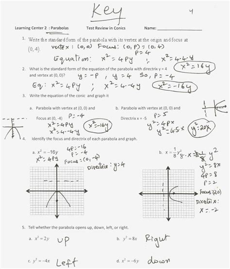 Graphing A Parabola From Vertex Form Worksheet Answer Key — db-excel.com